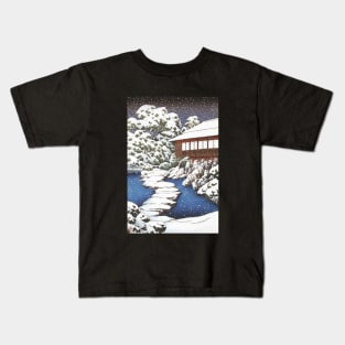 The Mansion in Fukagawa by Kawase Hasui Kids T-Shirt